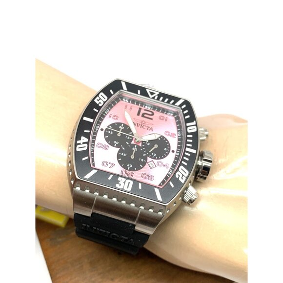 Invicta Men's Watch 47286 Pro Diver Pink Dial Quartz Black Rubber Strap 51mm - Picture 6 of 15